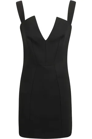 Givenchy Kleedjes, Dames, Zwart, S, Polyester, Zwarte V-Hals Mini Jurk