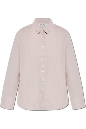 Samsøe Samsøe Blouses & Shirts, Dames, Roze, S, Linnen, Shirt Sanot