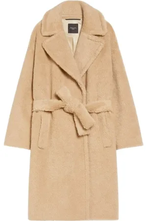 Max Mara Mantels, Dames, , XS, Leer, Emmy getailleerde jas