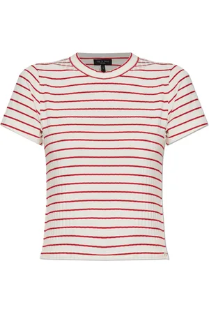 RAG&BONE Tops, Dames, Rood, XS, Gestreept patroon t-shirt