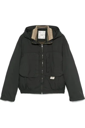 RANRA Jassen, Heren, Zwart, M, Nylon, Gewatteerde Nylon Hoodie Jas