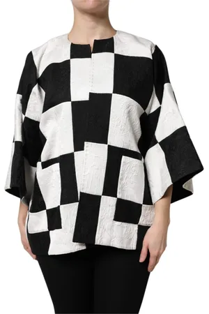 Dolce & Gabbana Jassen, Dames, Veelkleurig, 2Xs, Patchwork Jacquard Blazer Jacket