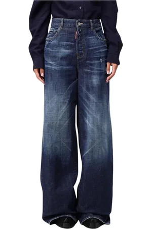 Dsquared2 Jeans, Dames, Blauw, 2Xs, Blauwe Wide Leg Jeans voor Vrouwen