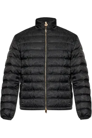 VERSACE Jassen, Heren, Zwart, 2Xl, Polyester, Donsjack met opstaande kraag