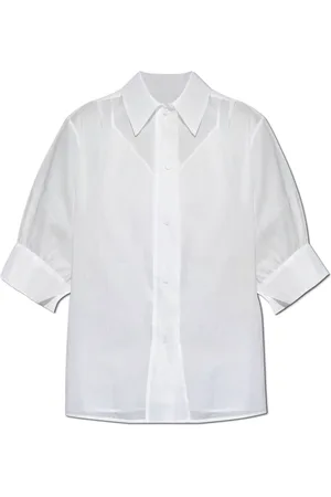 Jil Sander Blouses & Shirts, Dames, Wit, S, Katoen, Kortemouwenshirt