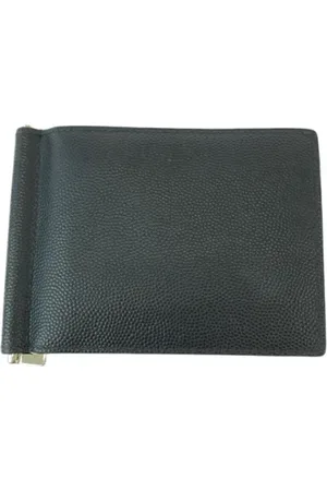 Saint Laurent Pre-owned, Heren, Zwart, ONE Size, Leer, Tweedehands leren portemonnees