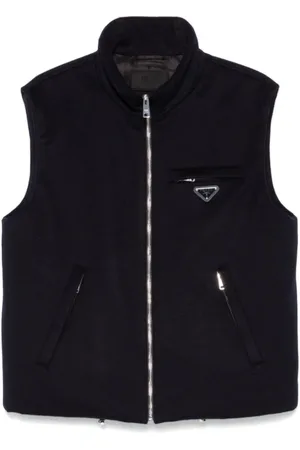 Prada Jassen, Heren, Blauw, L, Kasjmier, Gewatteerde donsjas