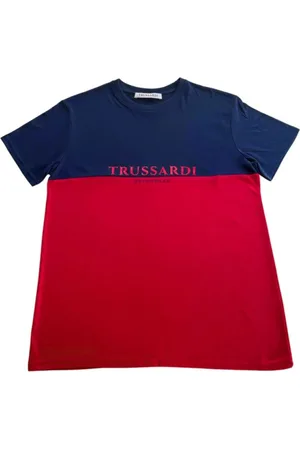Trussardi Tops, Heren, Rood, XL, Katoen, Rode Katoenen Heren T-Shirt Beachwear