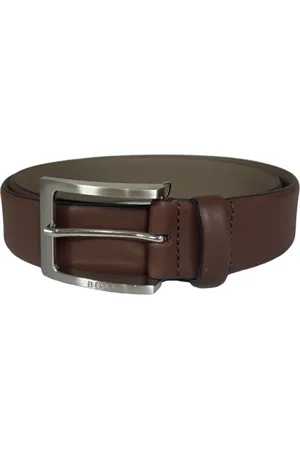 HUGO BOSS Accessoires, Heren, Bruin, 95 CM, Leer, Mannelijke Leren Riem Barnabie