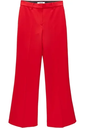 Msgm Broeken, Dames, Rood, 2Xs, Katoen, Wijde broek