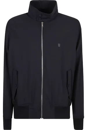 Givenchy Jassen, Heren, Blauw, L, Wol, Blauwe Harrington Jas voor Mannen
