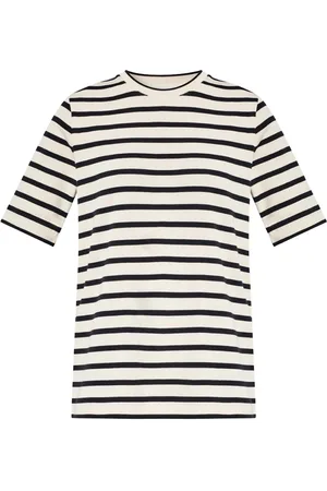 Jil Sander Tops, Dames, , L, Katoen, Gestreept T-shirt
