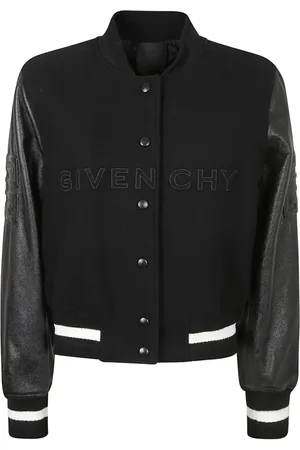 Givenchy Jassen, Dames, Zwart, S, Wol, Zwarte Varsity Jack
