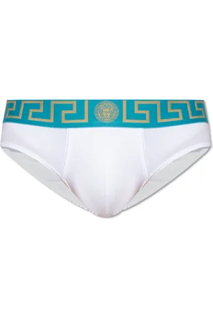 VERSACE Ondergoed, Heren, Wit, XL, Katoen, Katoenen slips