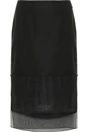 Khaite Rokken, Dames, Zwart, XS, Tule, Zijden Tule Laag Rok