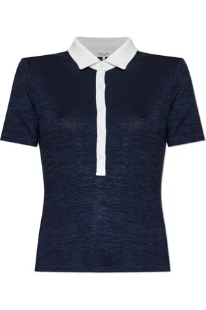 RAG&BONE Tops, Dames, Blauw, L, Leer, Polo