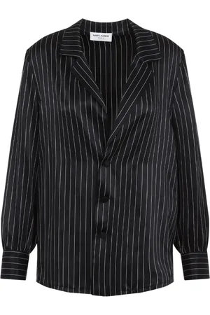 Saint Laurent Blouses & Shirts, Dames, Zwart, M, Elegante Zwarte Zijden Shirt