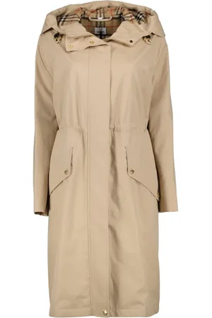 Burberry Mantels, Dames, , 2Xs, Katoen, Lange Parka