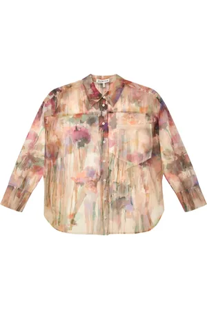 Munthe Blouses & Shirts, Dames, Veelkleurig, XL, Abstract Print Overhemdblouse