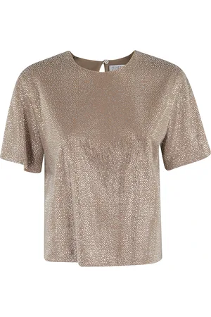 GIUSEPPE DI MORABITO Blouses & Shirts, Dames, Bruin, XS, Stijlvol T-shirt voor mannen en vrouwen