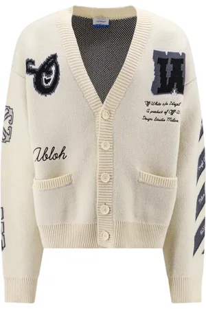 OFF-WHITE Truien, Heren, Wit, L, Katoen, Iconisch Varsity Vest