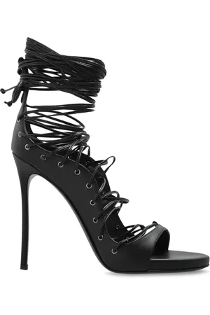 Dsquared2 Schoenen, Dames, Zwart, 37 1/2 EU, Leer, Sandalen met hak