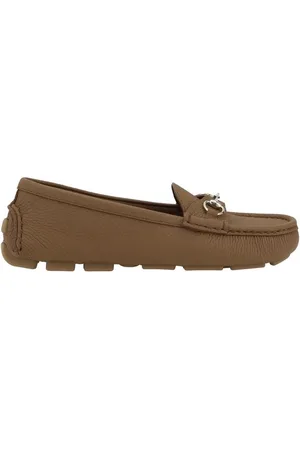 Gucci Schoenen, Dames, Bruin, 38 EU, Leer, Driver Loafers met Horsebit Detail