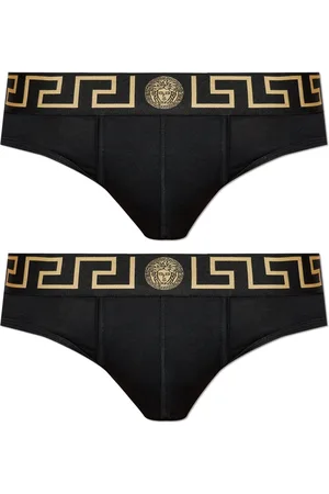 VERSACE Ondergoed, Heren, Zwart, M, Katoen, Twee-pack van slips