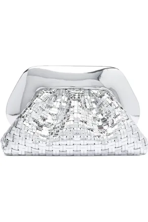 THEMOIRÈ Tassen, Dames, Grijs, ONE Size, Zilverkleurige Textuur Schoudertas