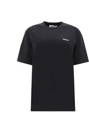 AMBUSH Tops, Dames, Zwart, M, Katoen, Zwart Katoenen Logo T-Shirt