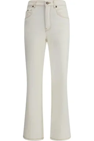 Tory Burch Jeans, Dames, Wit, W27, Flare Cropped Jeans