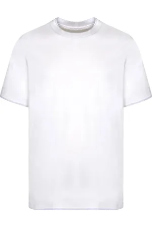 Brunello Cucinelli Tops, Heren, Wit, S, Katoen, Wit T-shirt met ronde hals ontwerp