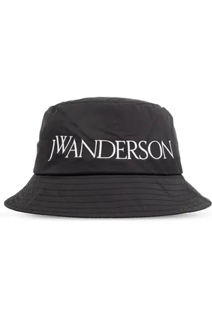 J.W.Anderson Accessoires, unisex, Zwart, S/M, Nylon, Logo Bucket Hat