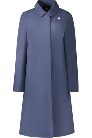 K-Way Mantels, Dames, Blauw, M, Polyester, Blauwe Regenjas Jas Mantel Stijlvol Functioneel