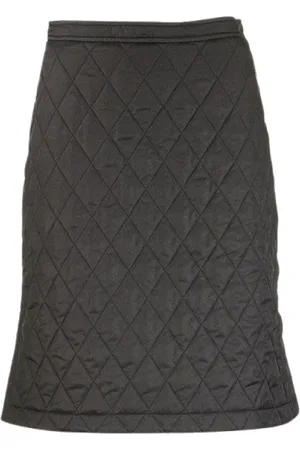 Burberry Rokken, Dames, Zwart, 3Xs, Nylon, Diamond Gewatteerde A-lijn Rok