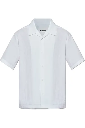 Jil Sander Overhemden, Heren, Wit, XL, Katoen, Kortemouwenshirt