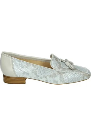Brunate Metallic instappers met leren zool
