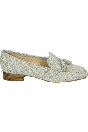 Brunate Beige instappers met leren zool