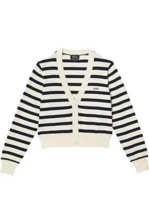 A.P.C. Ruw Katoen Zwart Gestreepte Jas