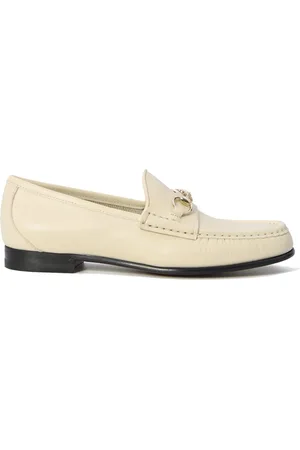 Gucci Ivoor Leren Loafers Horsebit Stijl