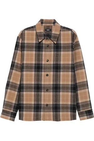 A.P.C. Donker Marineblauw Geruit Knoopjack