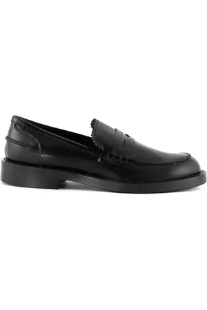 Guglielmo Rotta Zwarte Leren Penny Loafer Schoenen