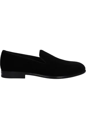 Dolce & Gabbana Zwarte Velvet Loafer Stijlvolle Schoen