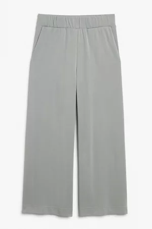 Monki Dames Wijde broeken - Wide leg super-soft trousers