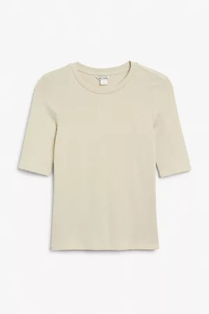 Monki Dames T-shirts - Fitted soft t-shirt