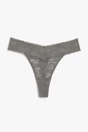 wing powerbutterfly thong | black lace and grey