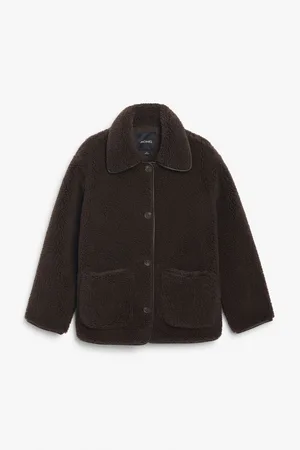 Monki Teddy faux fur jacket