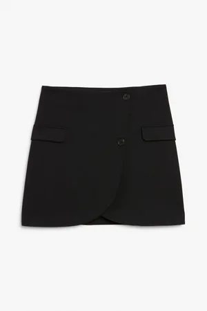 Monki Mini button-up wrap skirt