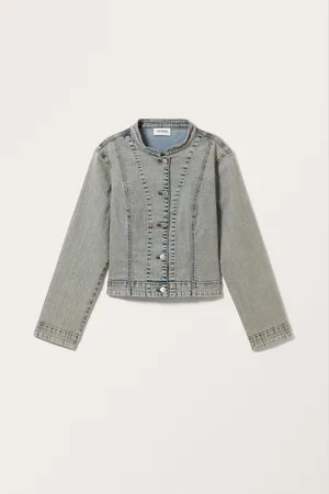 Monki Cropped Stretchy Denim Jacket