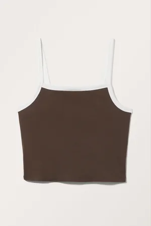 Monki Cropped Ribbed Singlet
